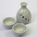 Sakeset Schneehase, Karaffe und 2 Schalen