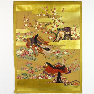 Washi-Bildbogen Hofdamen mit Reisewagen