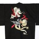 Bestickter Kimono Goldener Drache schwarz