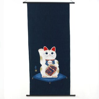 Wandbehang Manekineko, blau